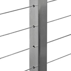 Square Stainless Steel Fascia Mount 42" Drilled Intermediate Post