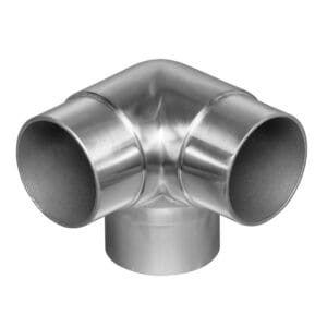 3-Way Elbow Corner Post Joint for 2" Round Stainless Steel Intermediate Posts & Top Rail