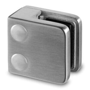 Square Glass Clamp - Deck Mount, Flat — glass railing post or mount component