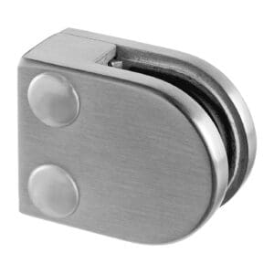 Round Glass Clamp - Deck Mount, Flat — glass railing post or mount component