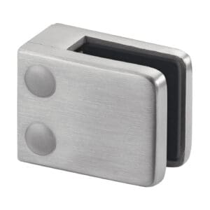 Square Glass Clamp - Fascia/Deck, Flat — glass railing post or mount component