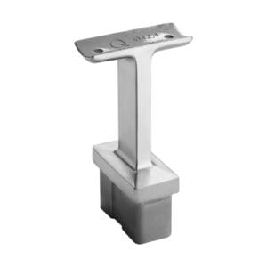 60x30 Straight Saddle Bracket - Round — glass railing hardware component