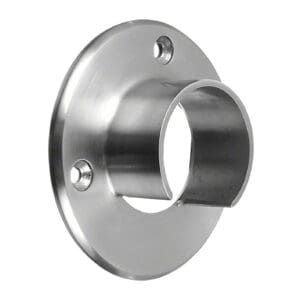 Round cap rail wall flange — 316 stainless wall flange for cap rail