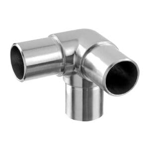Round Post Tube Connector - 90 Degrees — glass railing post or mount component