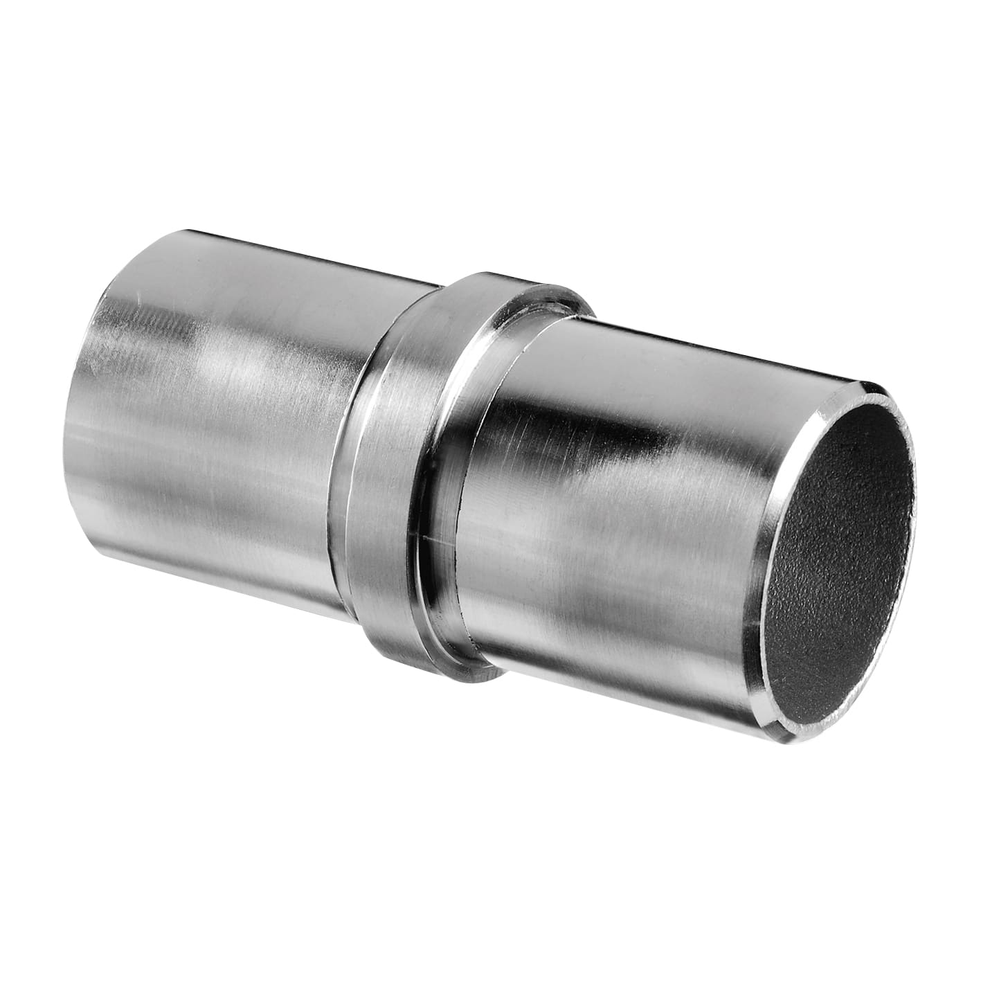 Round Tube Connector - Inline — structural glass railing component