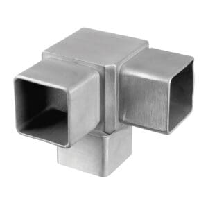 40x40 Square Line Corner Tube Connector — structural glass railing component