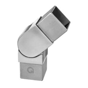 40x40 Tube Connector - Adjustable Flush Angle — structural glass railing component