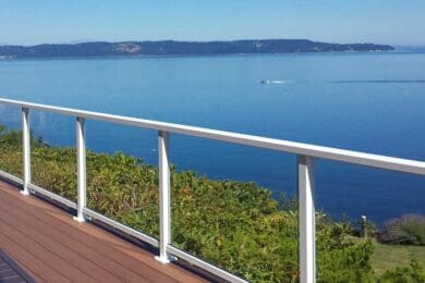 White Solid Glass Railing – Seattle, WA