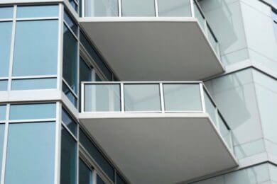 White Solid Glass Railing – Los Angeles, CA