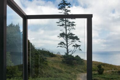 Bronze Solid Glass Railing – Seaside, OR