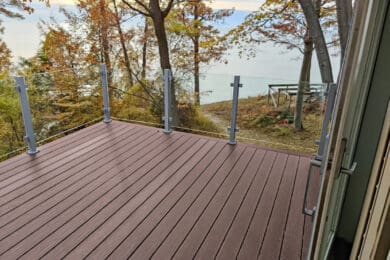 Silver Frameless Glass Railing – West Olive, MI